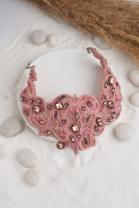 Shop Torque By Merge Multi Color Bead Embellished Necklace at Aza Fashions Shop_Torque By Merge_Multi Color Bead Embellished Necklace _at_Aza_Fashions