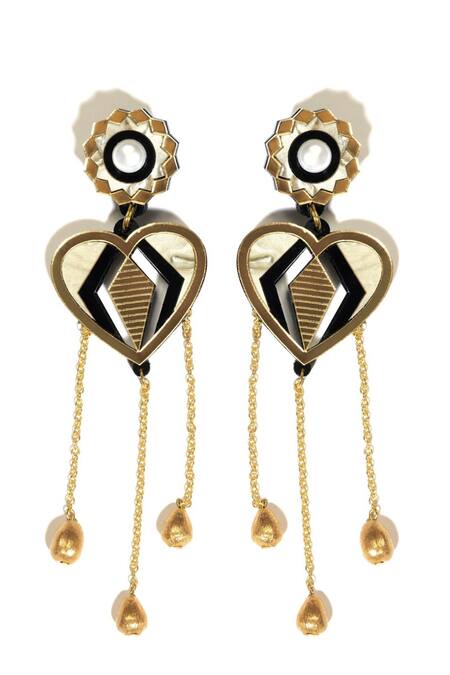 Prachi Gupta Big Wig Shoulder Duster Drop Earrings 
