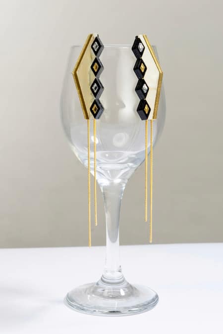 Prachi Gupta Tessella Tassel Geometric Pattern Earrings 