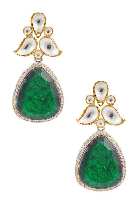 Khushi Jewels Stone Embellished Dangler Earrings 