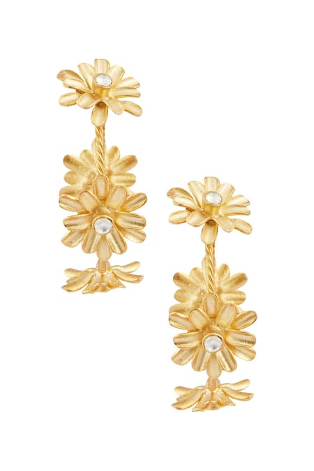 Buy Traditional Flower Design Gold Plated Daily Wear Stud for Women