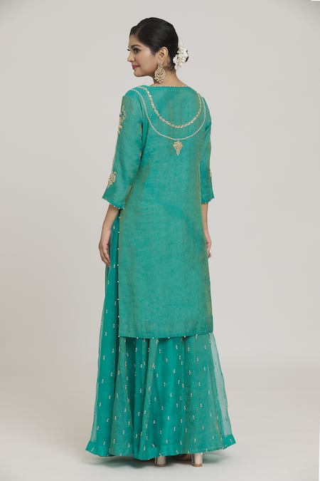 Sozenkari Embroidered Kurta Lehenga Set 