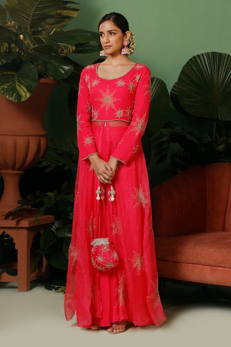 Midushi Bajoria Embroidered Anarkali Jacket & Palazzo Set 