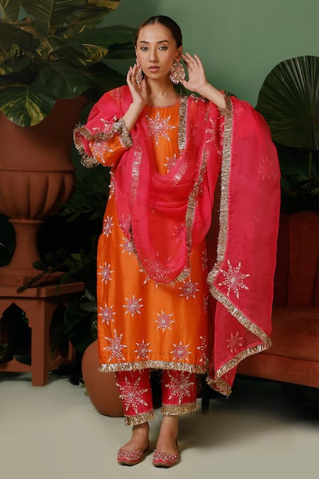 Midushi Bajoria Hand Work Kurta Pant Set 