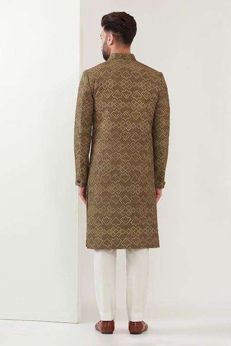 Kasbah Silk Thread Work Sherwani 