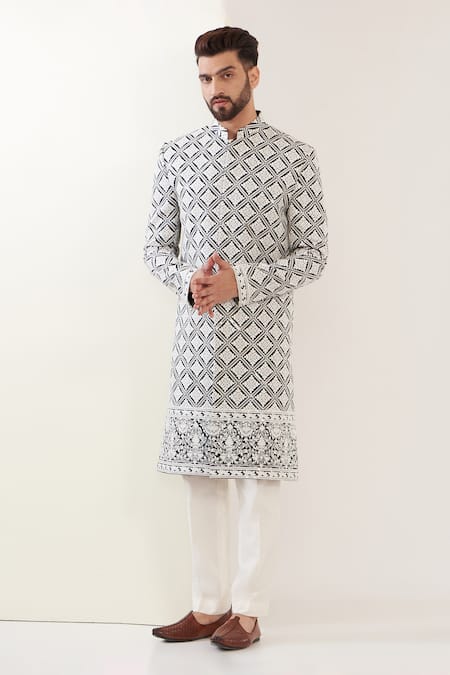 Kasbah Kashmiri Work Full Sleeve Sherwani Set 