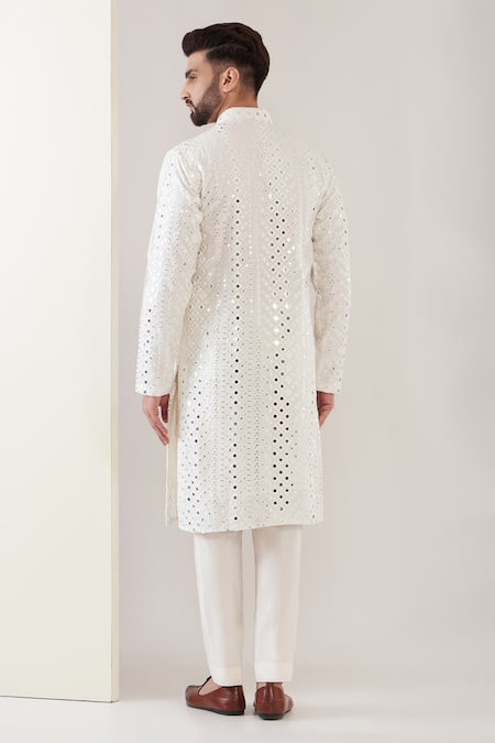 Kasbah Silk Mirror Work Kurta With Pant 