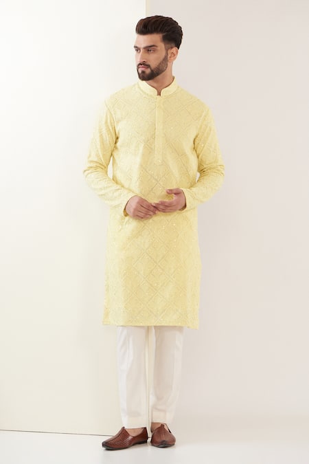 Kasbah Chikankari Thread Embroidered Kurta Set 