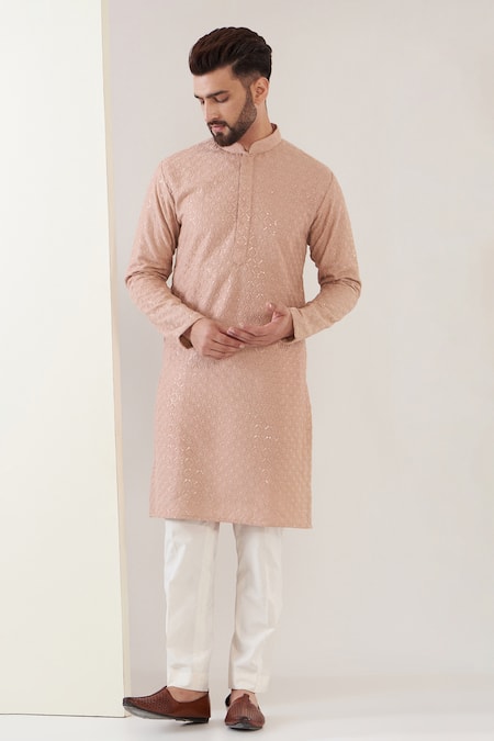 Kasbah Silk Chikankari Embroidered Kurta Set 