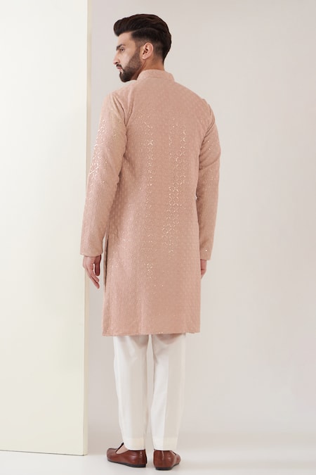Kasbah Silk Chikankari Embroidered Kurta Set 