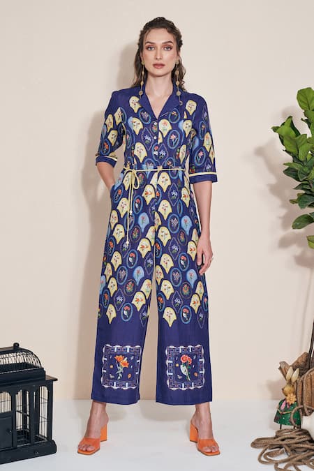 Pozruh by Aiman Moxie Printed Hemp Jumpsuit 