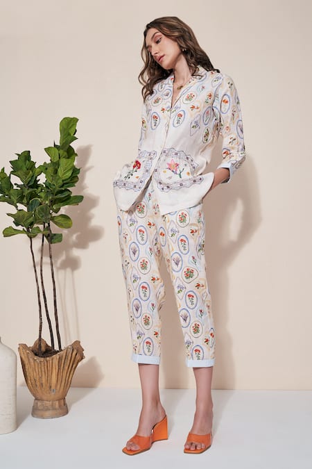 Pozruh by Aiman Nigel Hemp Printed Trouser 