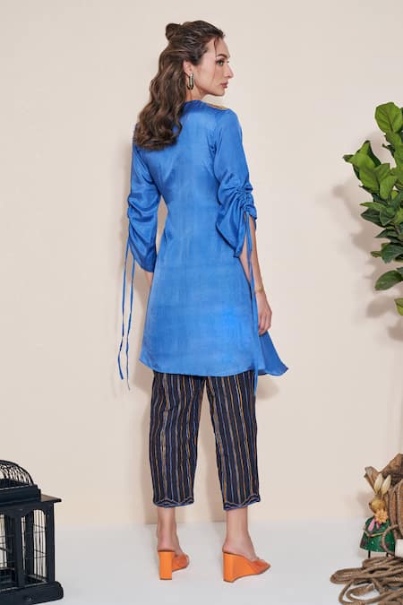 Shop Pozruh By Aiman Black Hemp Magpie Printed Trouser at Aza Fashions Shop_Pozruh By Aiman_Black Hemp Magpie Printed Trouser _at_Aza_Fashions