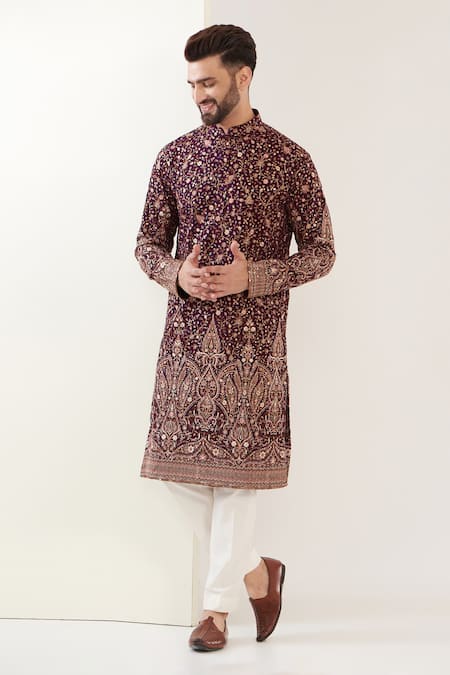 Kasbah Floral Jaal Thread Embroidered Kurta Set 
