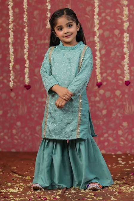 CUTE COUTURE Gota Embroidered Kurta & Sharara Set 