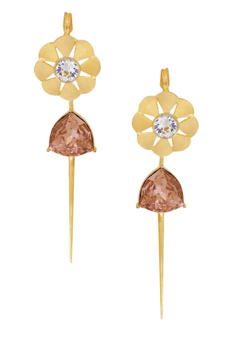 Esme By Aashna Dalmia Vintage Lily Swarovski Embellished Earrings 