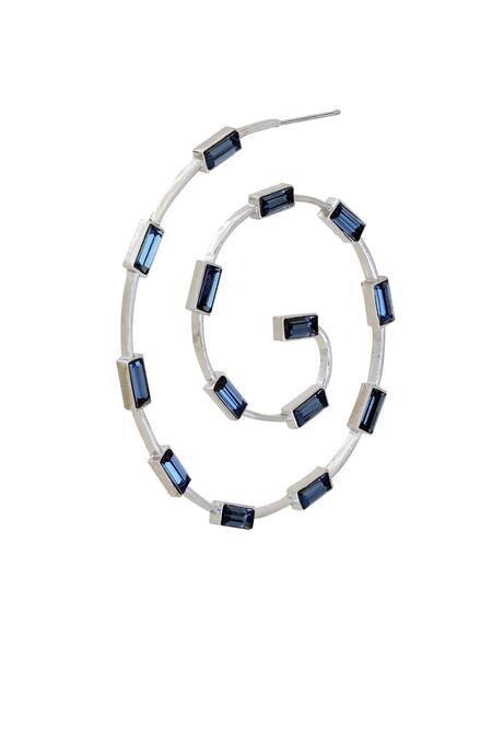 Esme By Aashna Dalmia_Gold Plated Crystals, Stones Classic Marigold Embellished Hoops _Online_at_Aza_Fashions