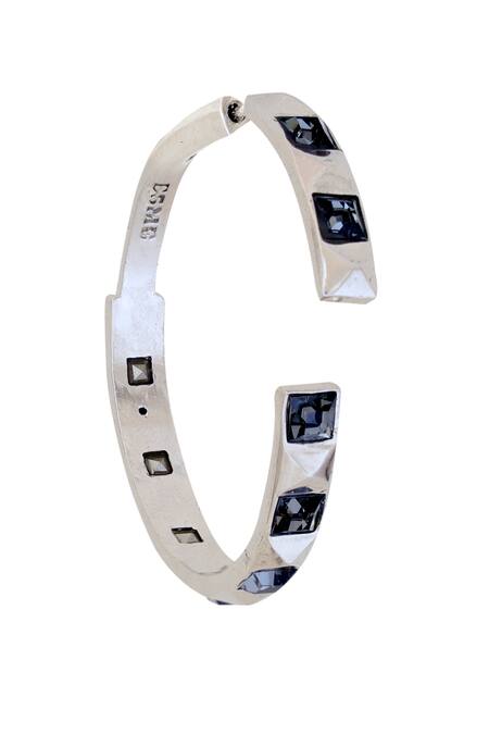 Shop_ESME_Black Smocking, Crystals Musky Cedar Swarovski Embellished Hoops _Online_at_Aza_Fashions