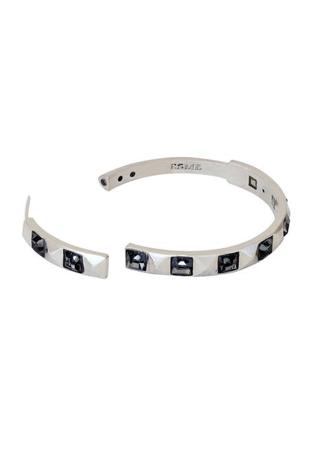 ESME_Black Smocking, Crystals Musky Cedar Swarovski Embellished Hoops _at_Aza_Fashions