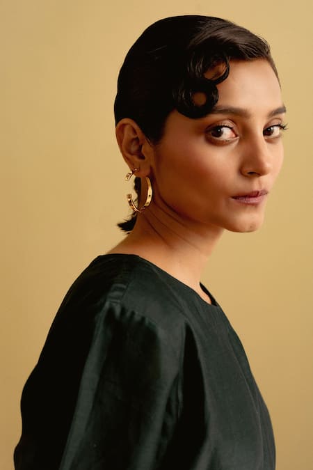 Esme by Aashna Dalmia Musky Cedar Crystal Embellished Hoops 