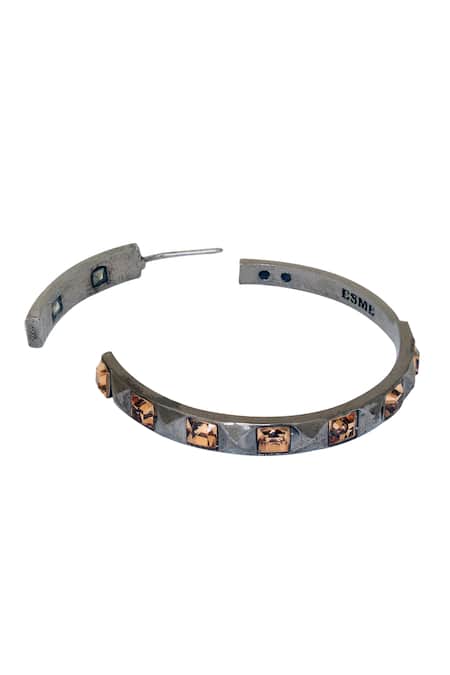 Shop Esme By Aashna Dalmia Gold Plated Crystals, Smocking Musky Cedar Circular Shaped Hoops Online at Aza Fashions Shop_Esme By Aashna Dalmia_Gold Plated Crystals, Smocking Musky Cedar Circular Shaped Hoops _Online_at_Aza_Fashions