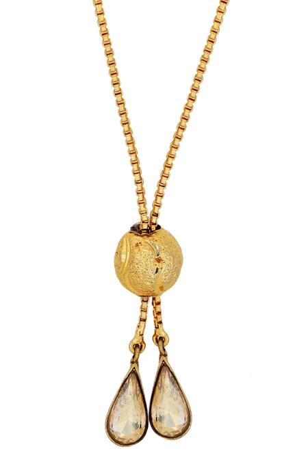 Esme By Aashna Dalmia Gold Plated Swarovski Crystal Pendant Long Necklace Online at Aza Fashions Esme By Aashna Dalmia_Gold Plated Swarovski Crystal Pendant Long Necklace _Online_at_Aza_Fashions