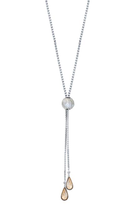 Buy Esme By Aashna Dalmia Silver Plated Swarovski Crystal Pendant Long Necklace Online at Aza Fashions Buy_Esme By Aashna Dalmia_Silver Plated Swarovski Crystal Pendant Long Necklace _Online_at_Aza_Fashions