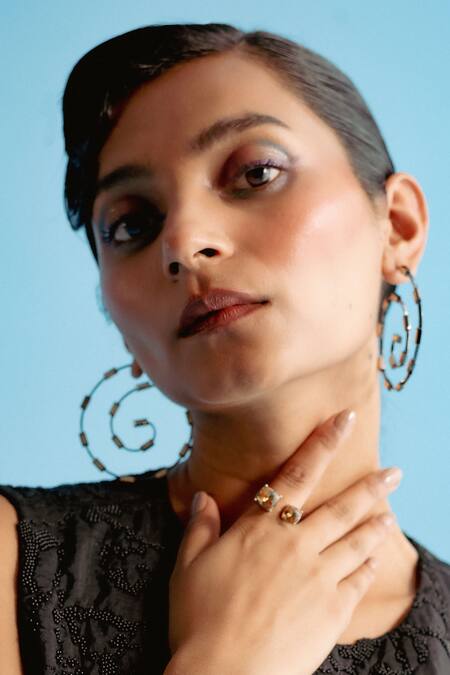 Esme by Aashna Dalmia Gold Swarovski Crystal Ring 