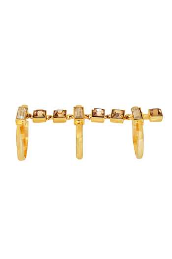 Buy Gold Plated Smocking, Crystals Swarovski Embellished Ring by ESME ...
