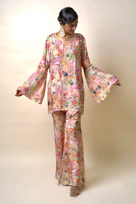 SutrabySweta Floral Print Kurta & Sharara Set 