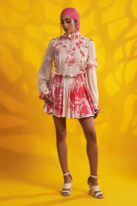 Jyoti Sachdev Iyer Tasseled Printed Dress 