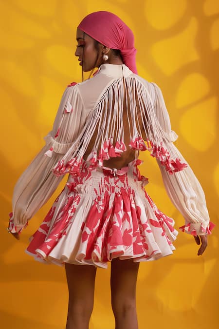 Jyoti Sachdev Iyer Tasseled Printed Dress 