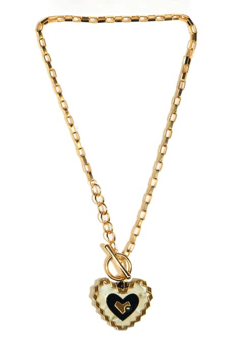 Prachi Gupta Heart Shaped Toggle Link Necklace 