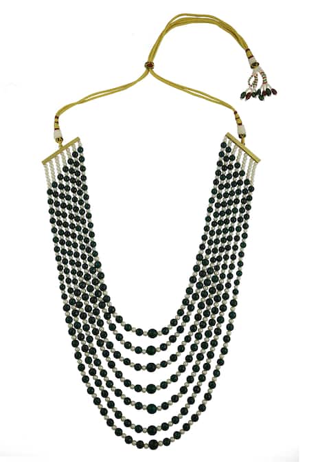 Shop Moh-Maya By Disha Khatri White Layered Necklace at Aza Fashions Shop_Moh-Maya By Disha Khatri_White Layered Necklace _at_Aza_Fashions