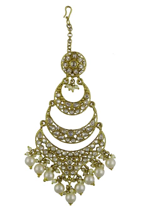 Shop Moh-Maya By Disha Khatri Gold Plated Stone Studded Passa at Aza Fashions Shop_Moh-Maya By Disha Khatri_Gold Plated Stone Studded Passa _at_Aza_Fashions