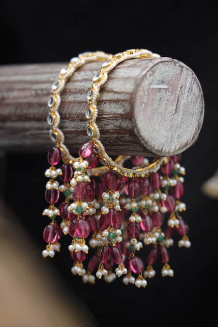 Paisley Pop Kundan & Pearl Drop Kalira Bangles 