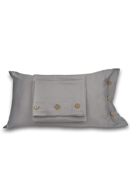 VEDA HOMES Button Detail Cotton Bed Sheet Set 