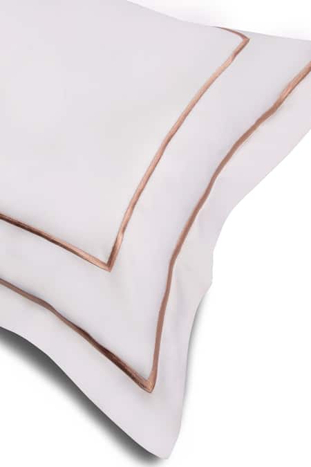 Veda Homes Cream 100% Cotton Cord Embroidery Classic Sateen Finish Bed Sheet Set Online at Aza Fashions Veda Homes_Cream 100% Cotton Cord Embroidery Classic Sateen Finish Bed Sheet Set_Online_at_Aza_Fashions