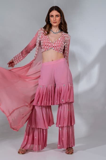 Neha Khullar Embroidered Jacket & Gharara Set 
