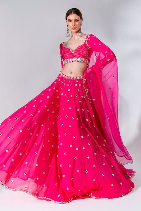 Neha Khullar Mirror Embroidered Lehenga Set 