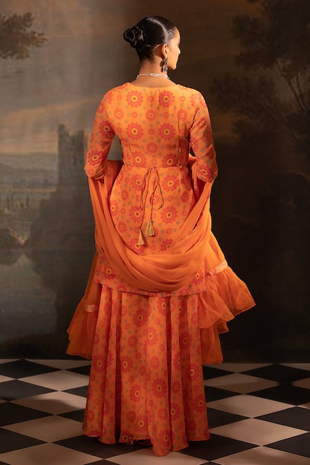 Neha Khullar Flower Print Kurta Gharara Set 