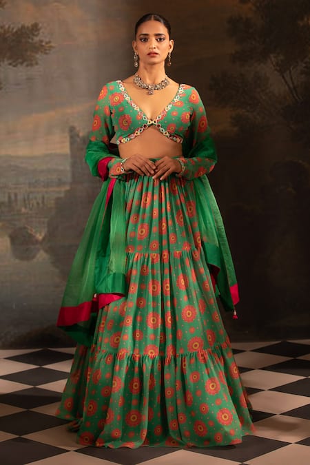 Neha Khullar Garden Print Lehenga Set 