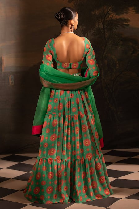 Neha Khullar Garden Print Lehenga Set 