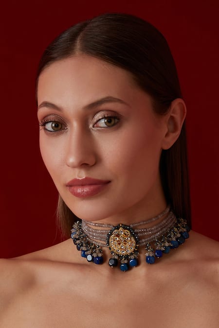 Paisley Pop Kundan Embellished Choker Necklace 