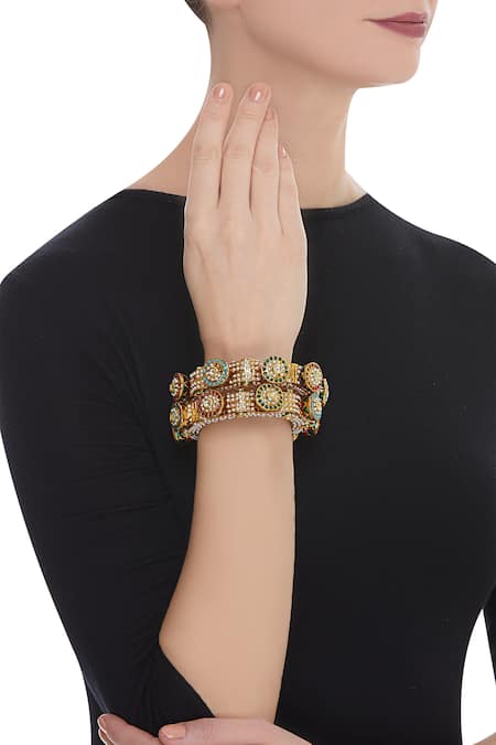 Moh-Maya by Disha Khatri Handcrafted Meenakari Bangle set 