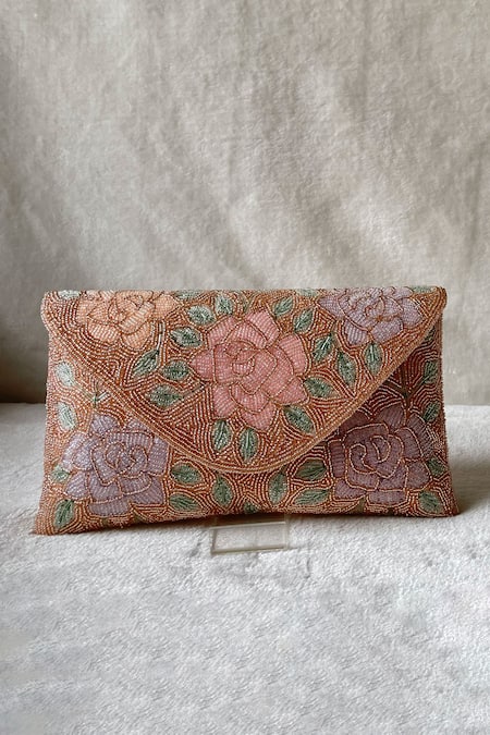 Kreivo By Vamanshi Damania Silk Embellished Envelope Bag 