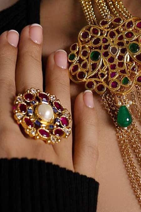 Jadau Ring JLR-NJ4147 - Best Jewellers in Chandigarh