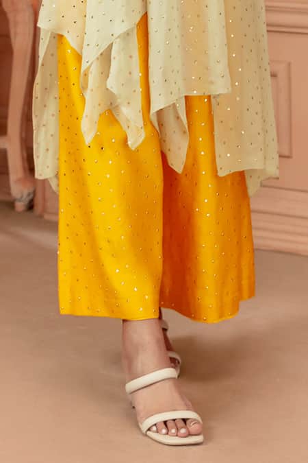 Neeta Lulla Multi Color Georgette And Chanderi Silk Maya Anarkali & Flared Pant Set Online at Aza Fashions Neeta Lulla_Multi Color Georgette And Chanderi Silk Maya Anarkali & Flared Pant Set_Online_at_Aza_Fashions