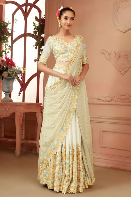Chiffon & Net Party Wear Lehenga Saree – Lady India