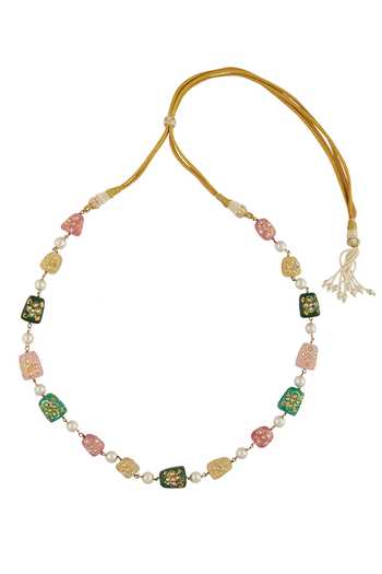 Shop Just Shradhas Multi Color Handpainted Beaded Necklace at Aza Fashions Shop_Just Shradhas_Multi Color Handpainted Beaded Necklace _at_Aza_Fashions